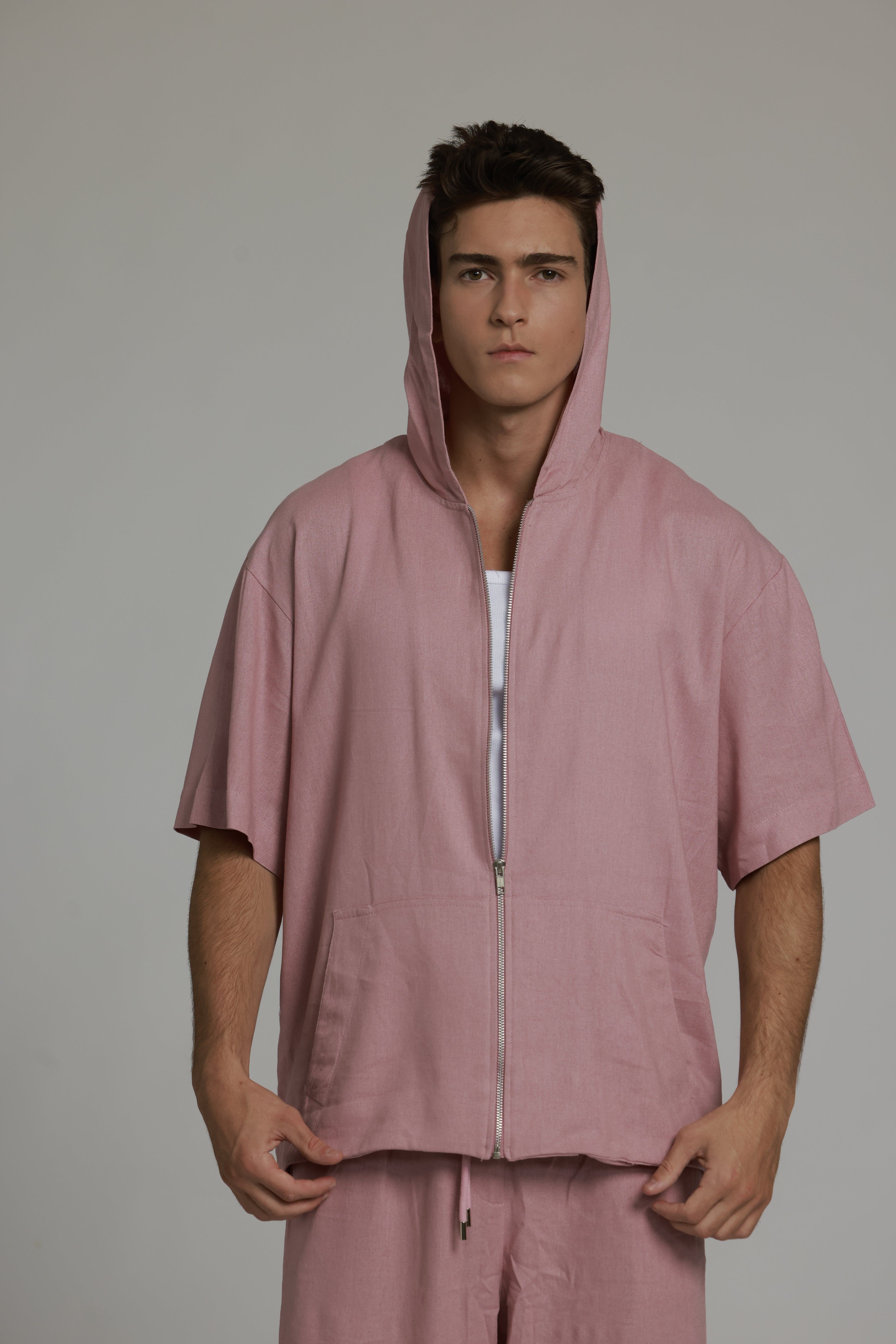 ג׳קט פשתן | ורוד