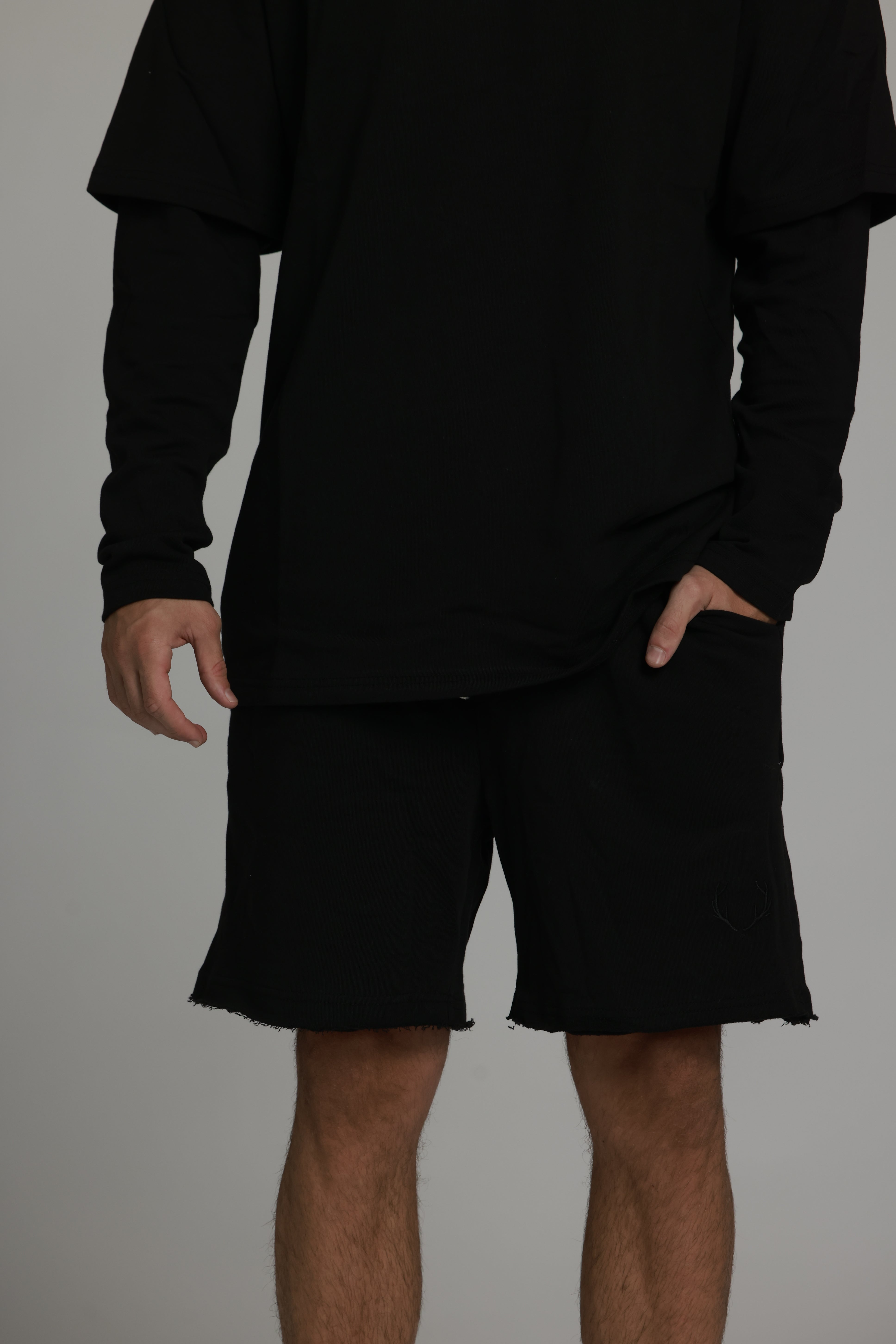 מכנס פרנץ טרי קצר | שחור