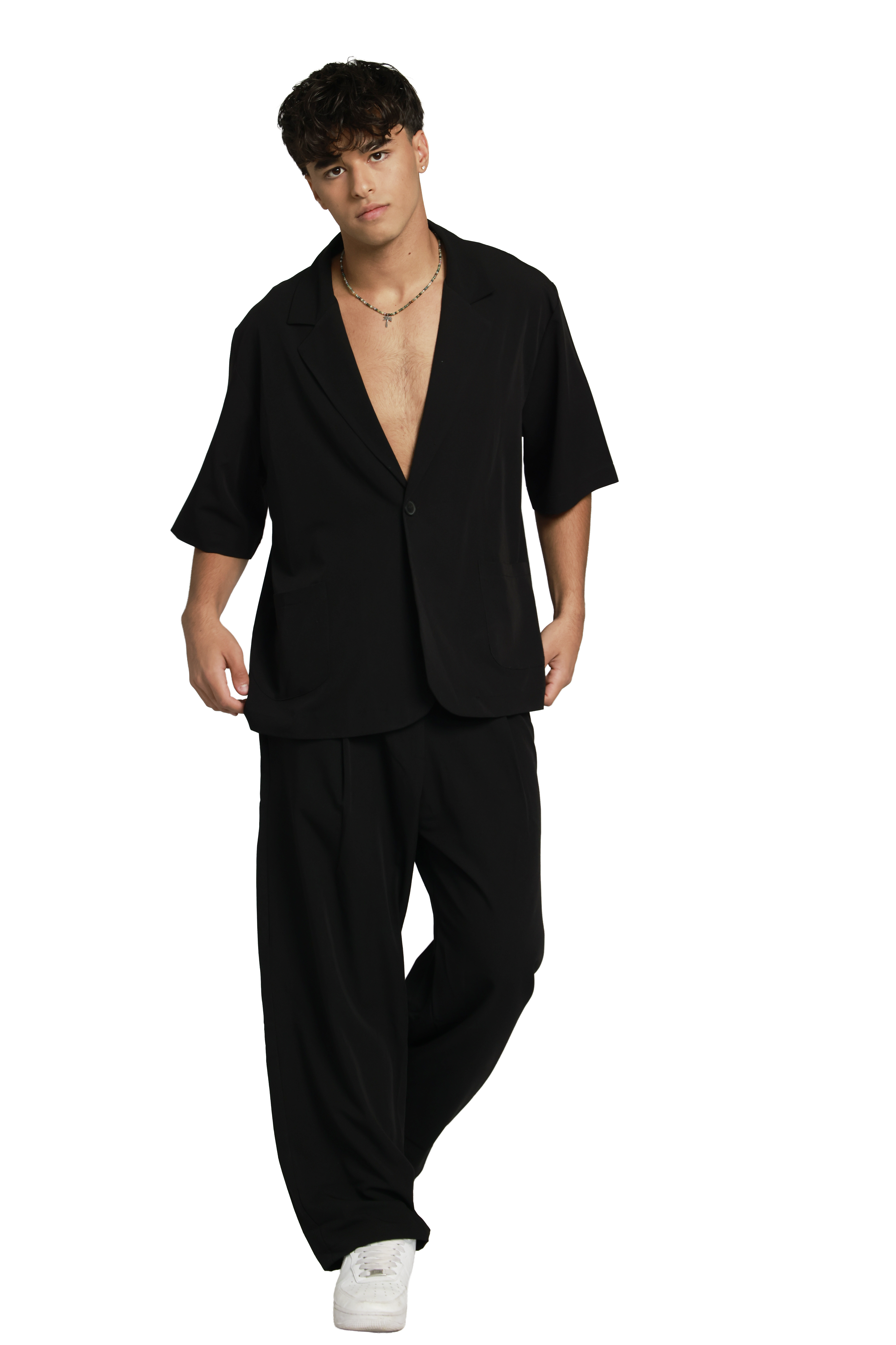 מכופתרת ג׳קט | שחור