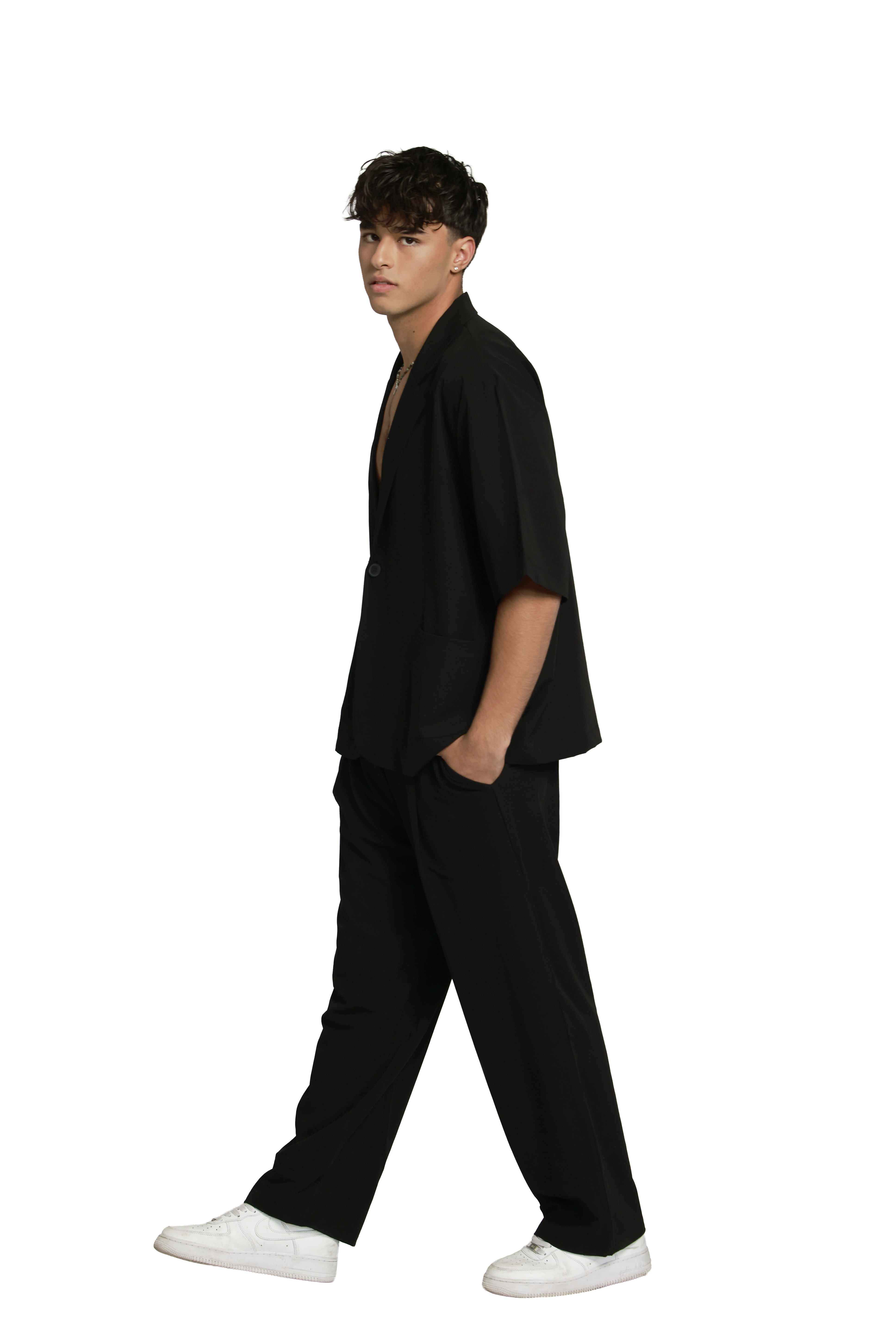 מכופתרת ג׳קט | שחור