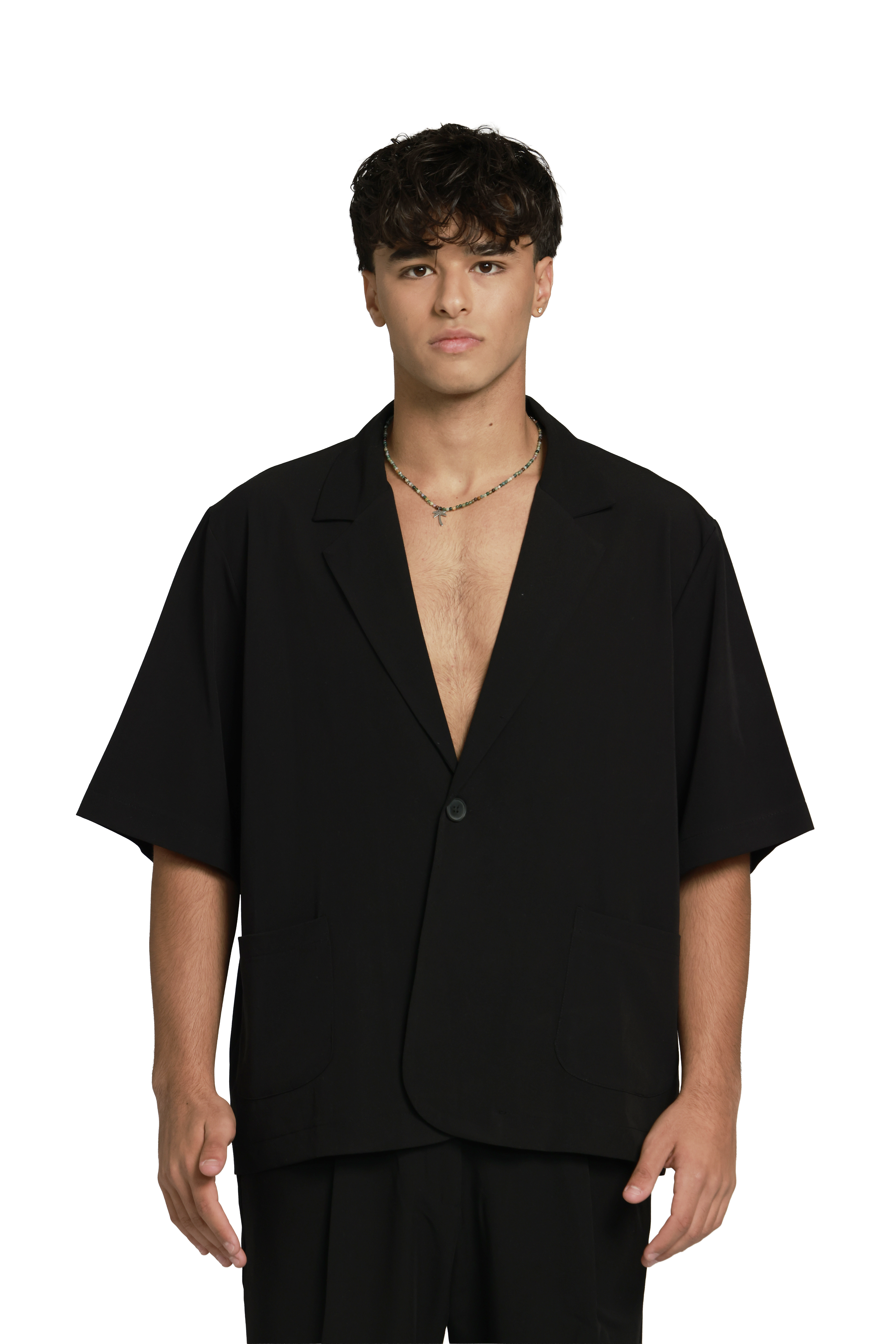 מכופתרת ג׳קט | שחור