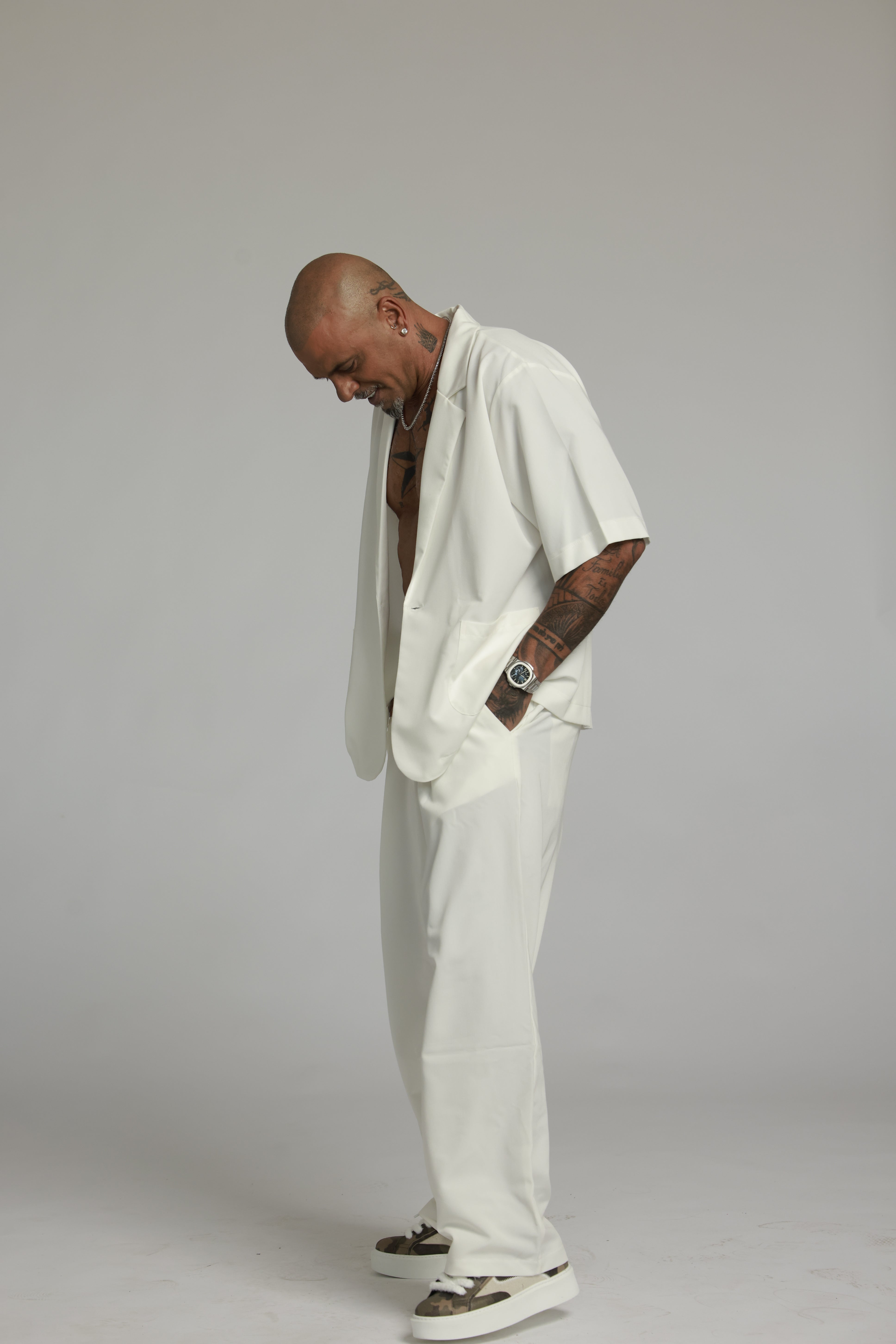 מכופתרת ג׳קט | לבן