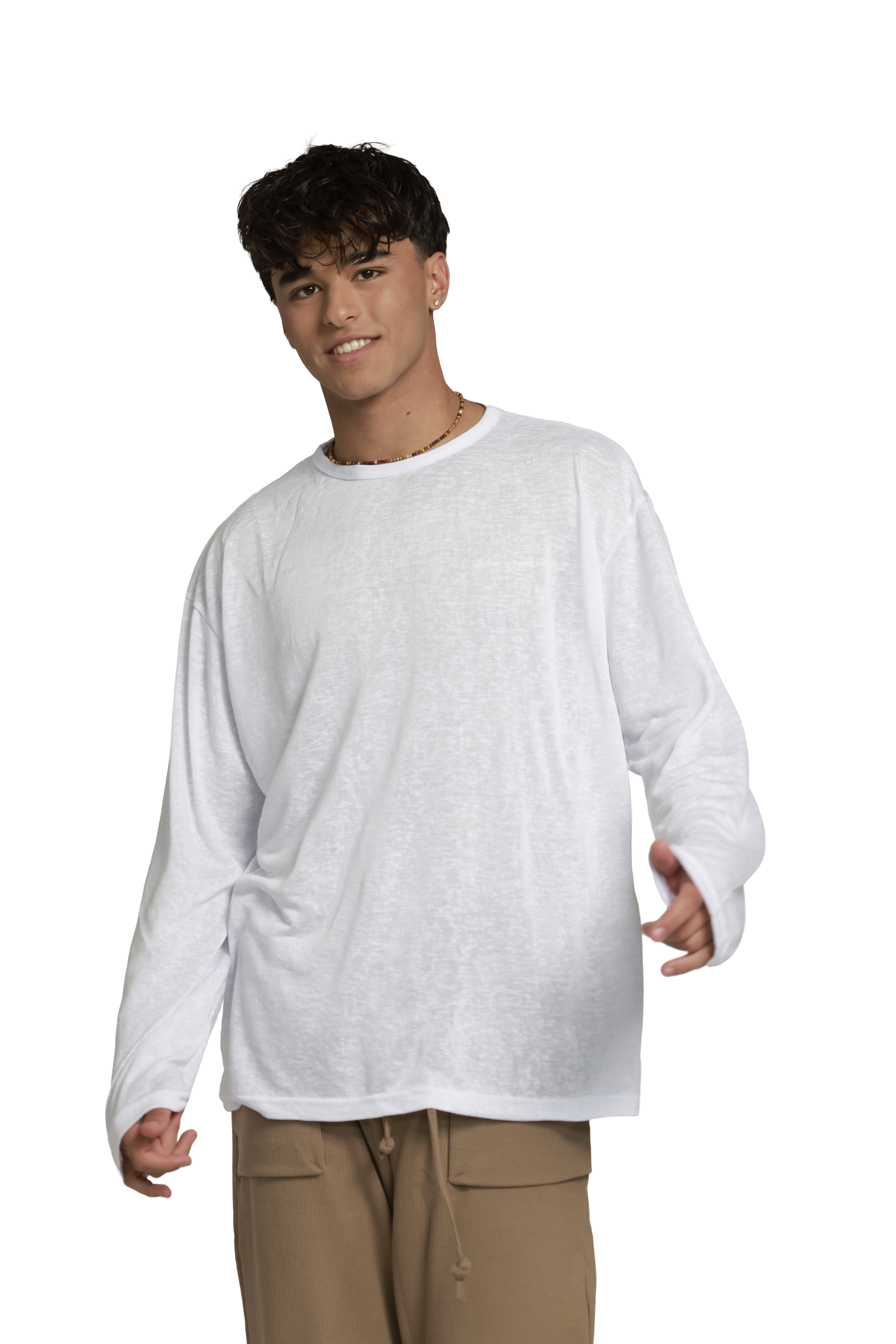 חולצת סלאב עגול | לבן