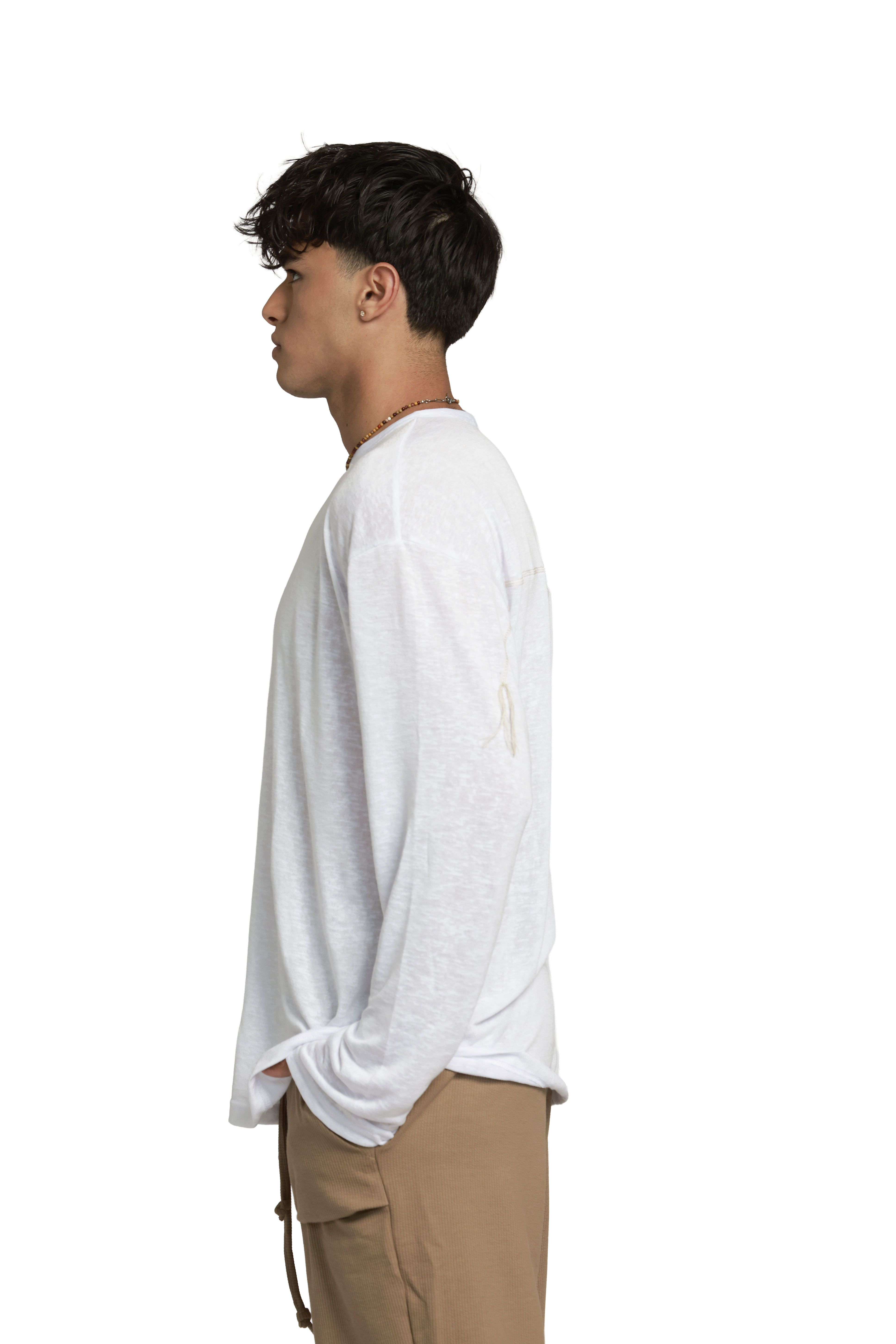 חולצת סלאב עגול | לבן