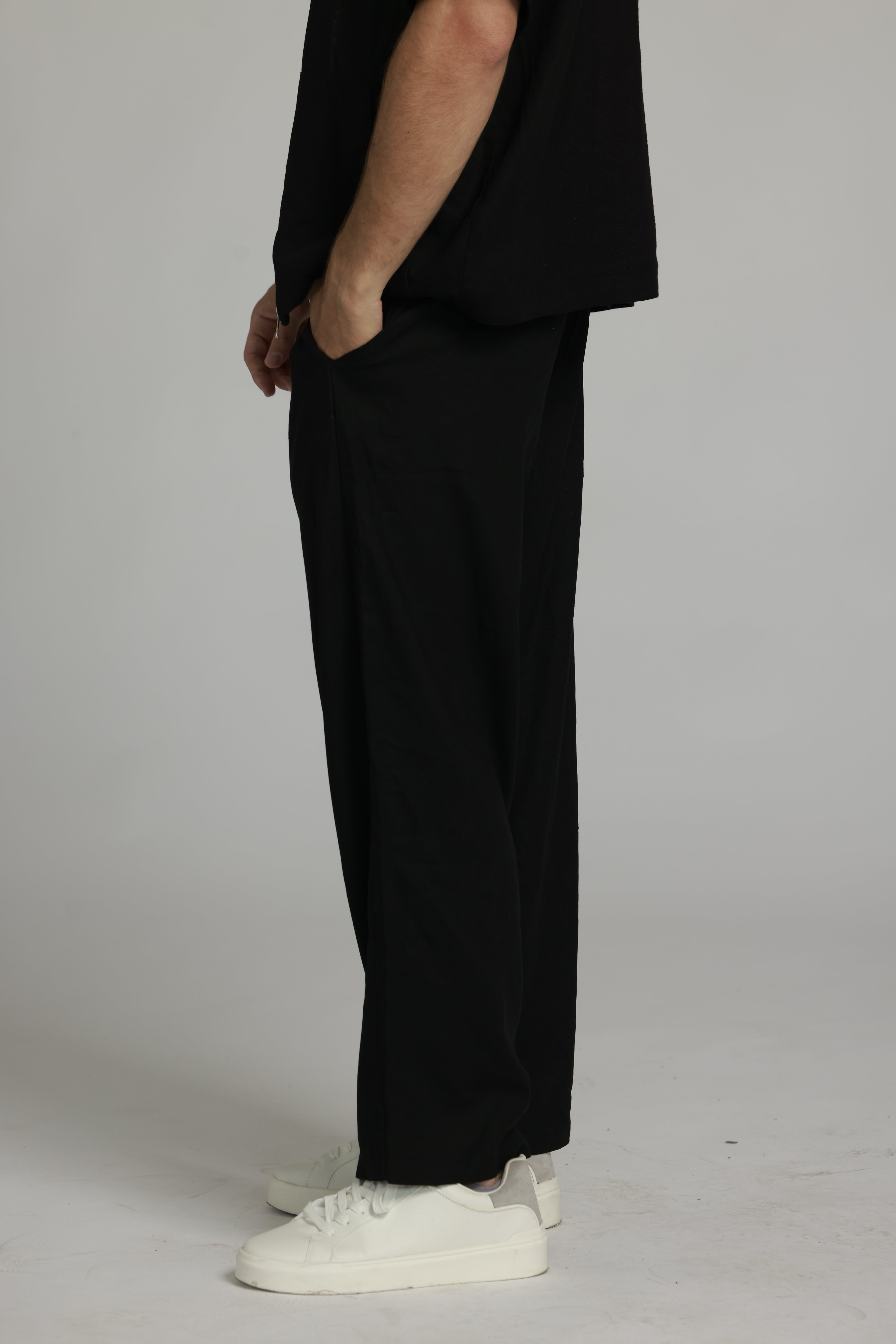 מכנס פשתן | שחור