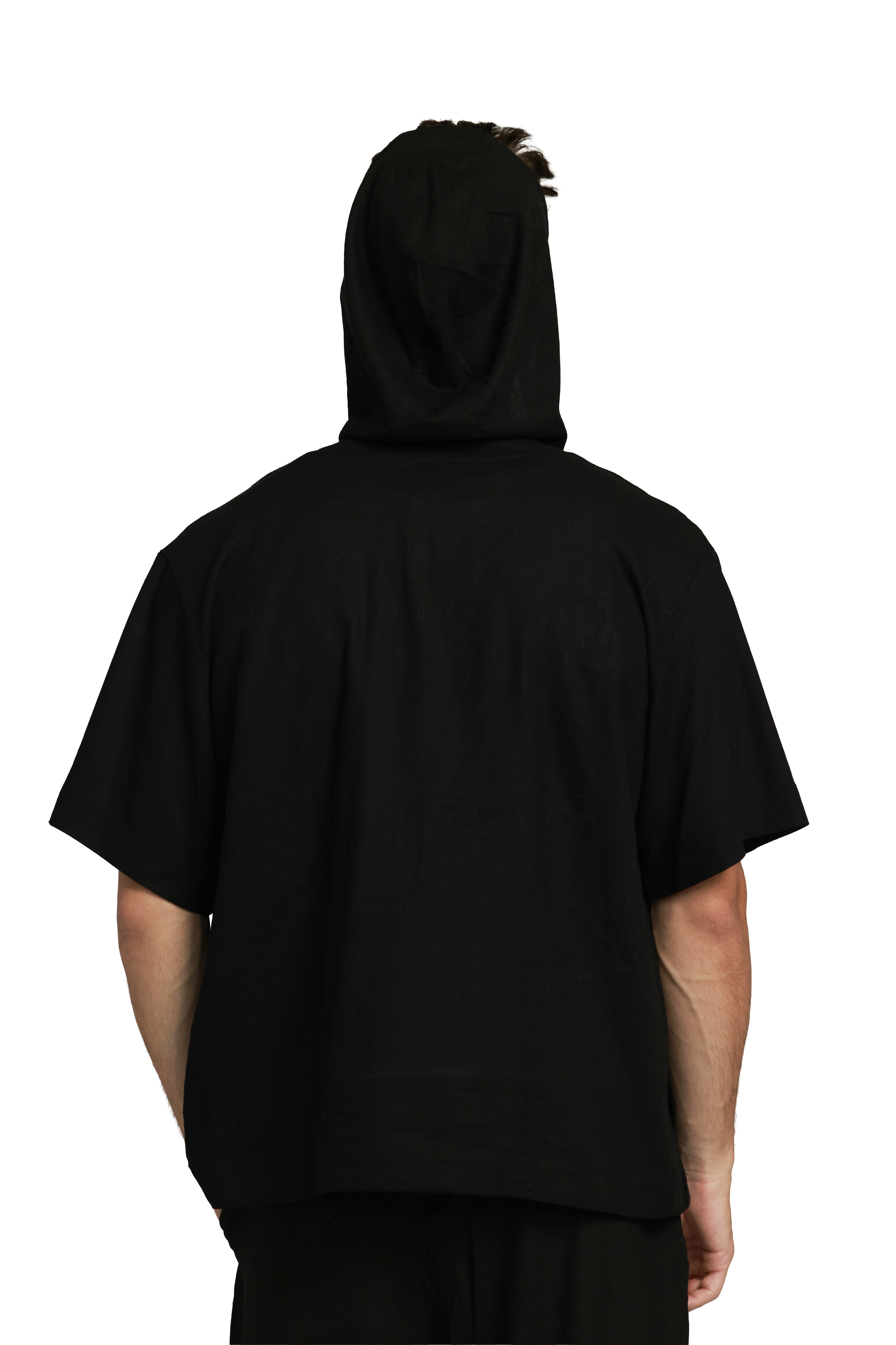 ג׳קט פשתן קפוצון- שחור