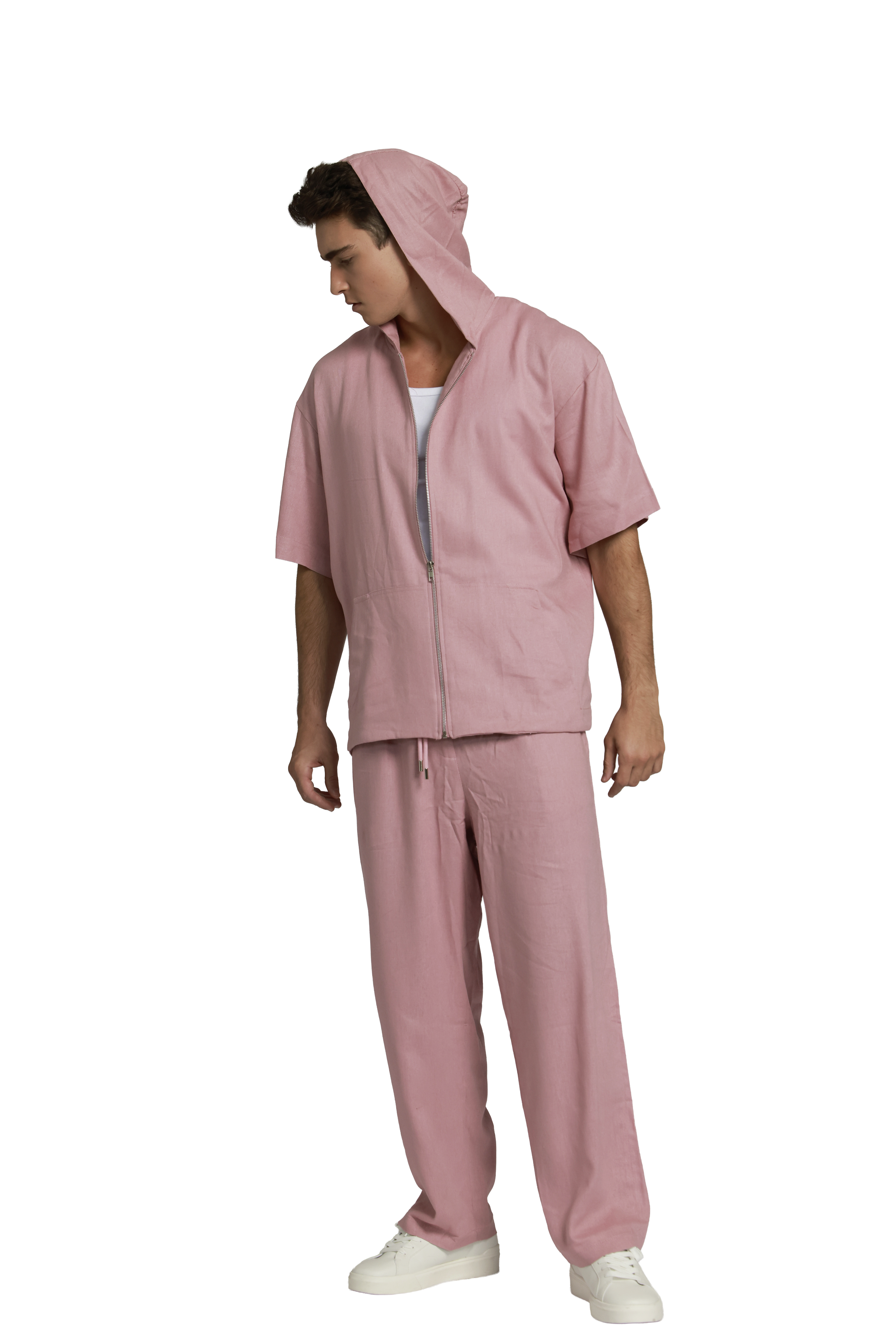 מכנס פשתן | ורוד