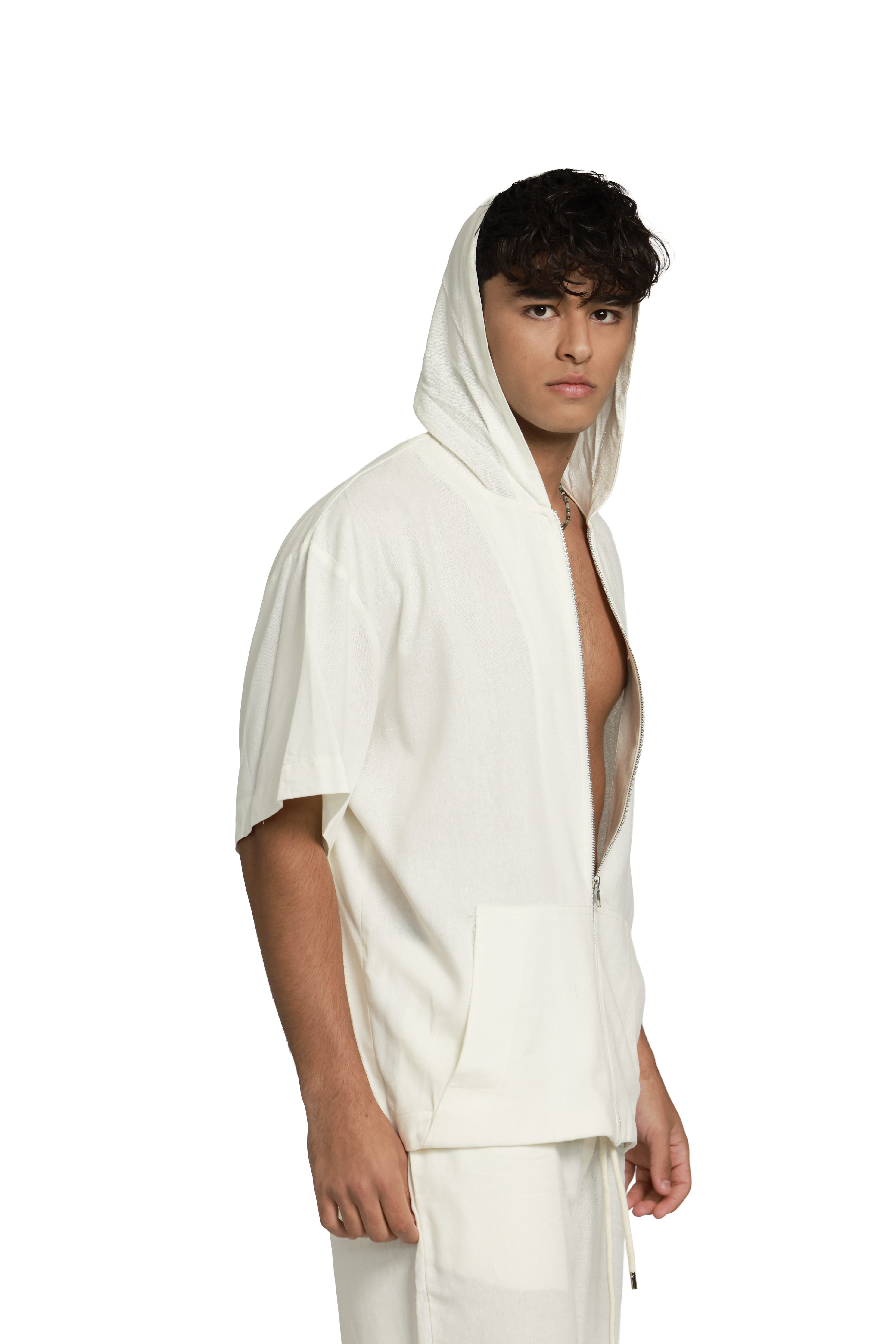 ג׳קט פשתן | לבן