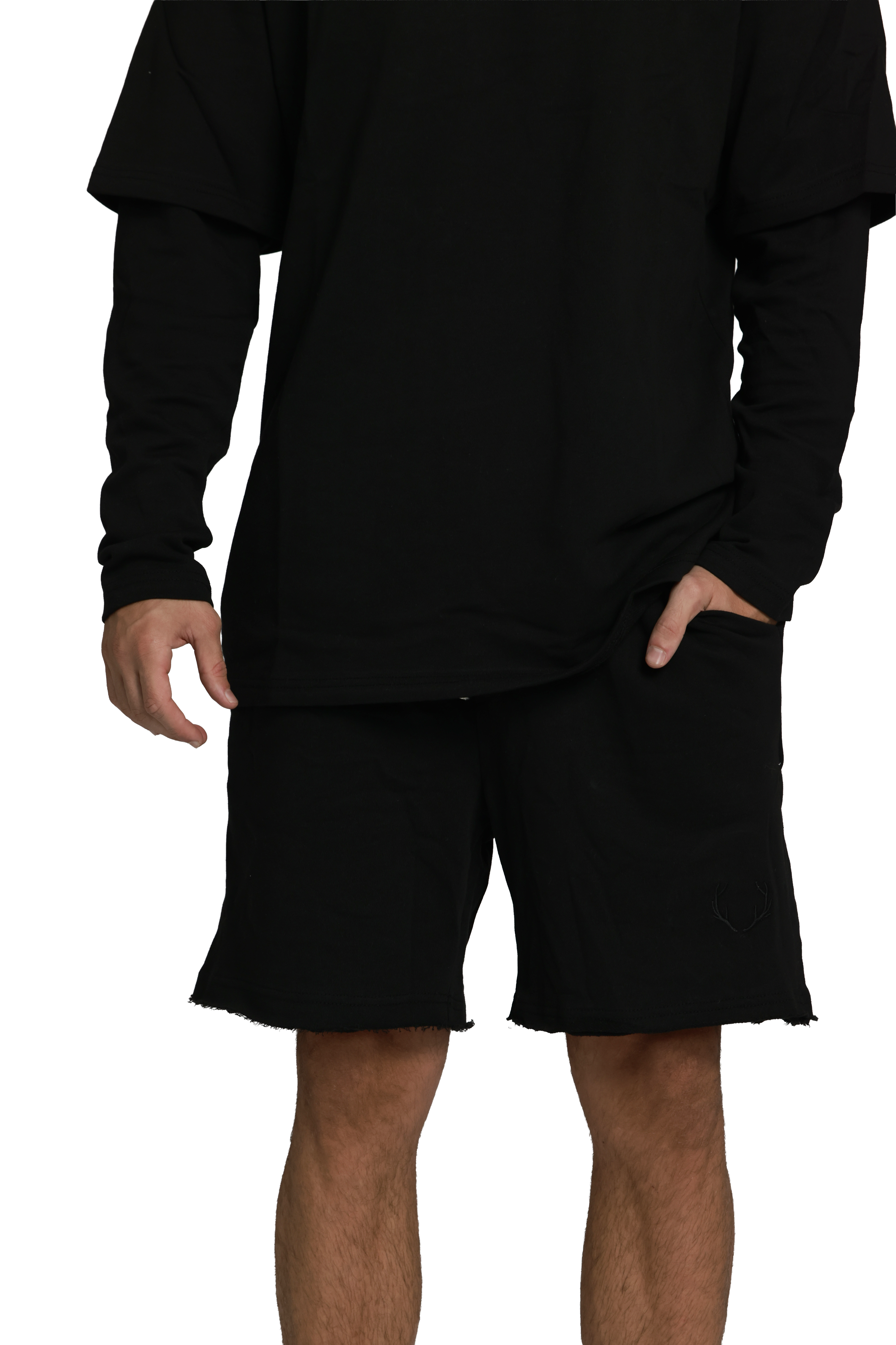 מכנס פרנץ טרי קצר | שחור