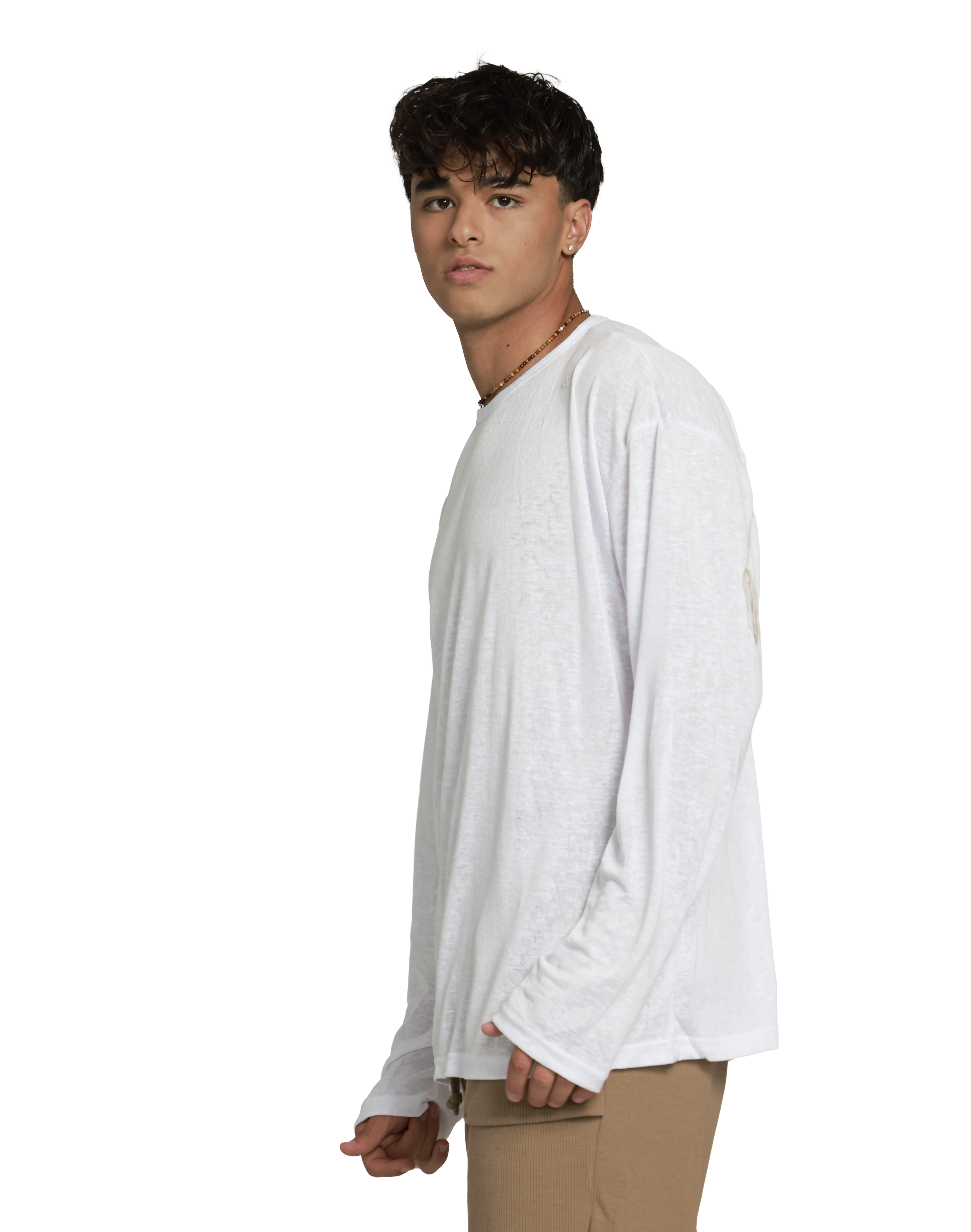 חולצת סלאב עגול | לבן