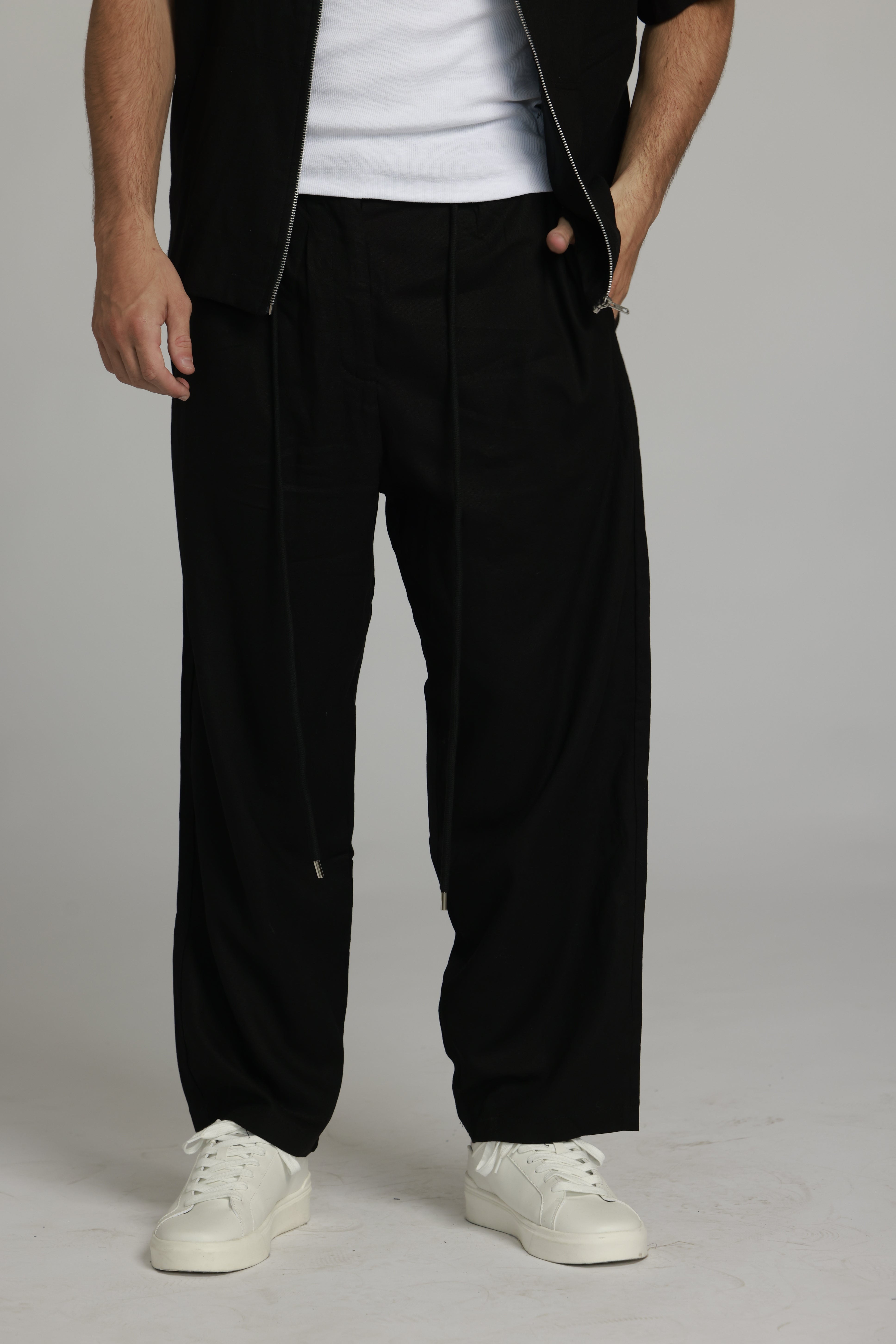 מכנס פשתן | שחור